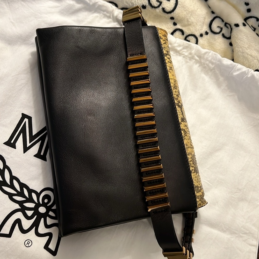 Authentic MCM Python soft Leather shoulder/Clutch Bag - Picture 10 of 17